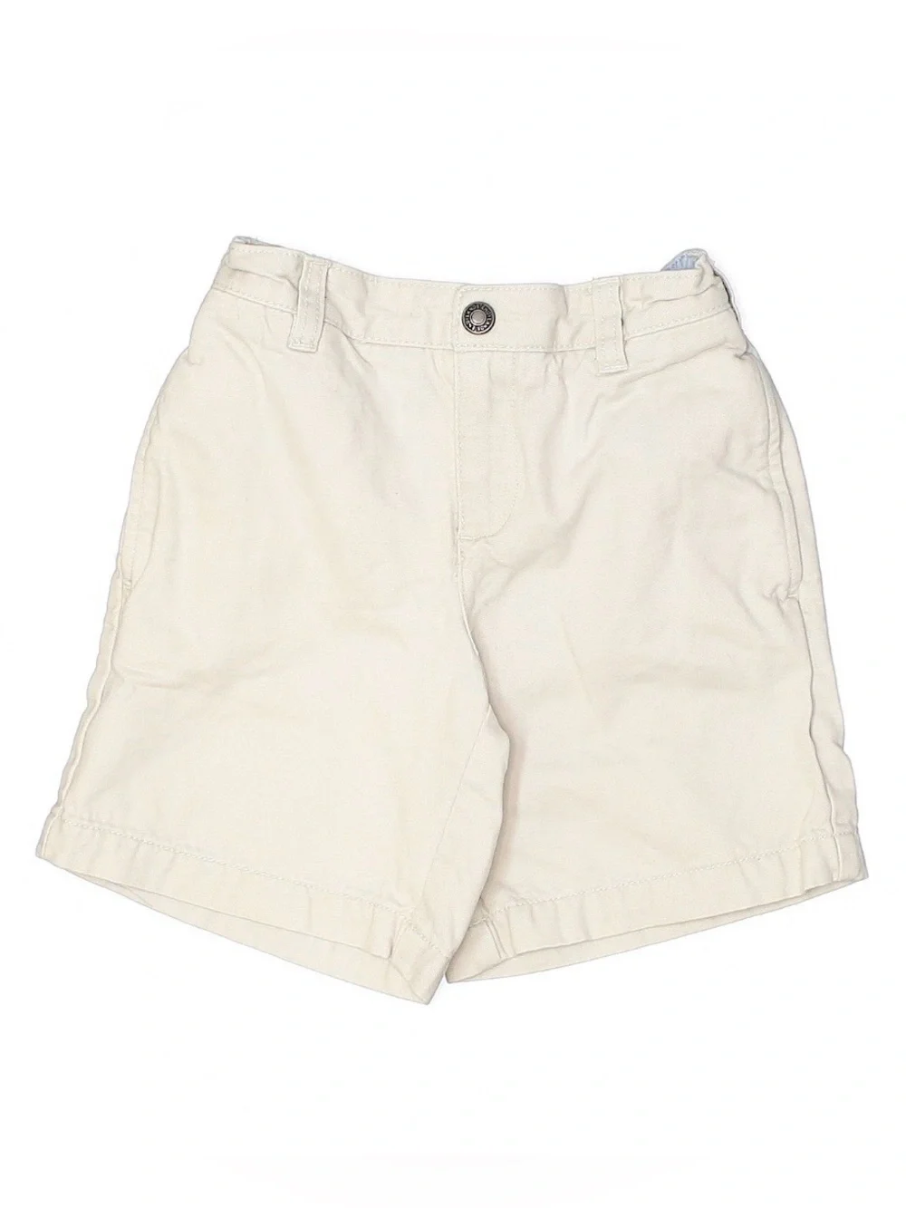 LAND’S END Cream Khaki Chino Kids' Shorts Adjustable Waist Pockets Plain